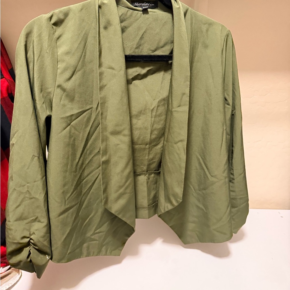 Chocolate Olive Green Women's Blazer